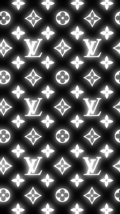 a black and white background with louis vuitton symbols