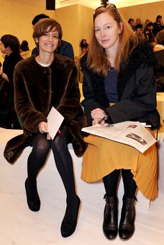 Glamour's Cindi Leive and Anne Christensen at Jil Sander F11 RTW Open Doors, Handbag Shoes