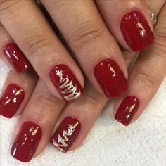 Christmas Nails Easy, Xmas Nails, Gel Nail Designs