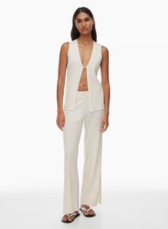 MIDDAY PANT | Aritzia Short Bra, Rib Stitch, Fully Fashioned, Knit Pants, Water Supply, Dress Suits, Soft Yarn, Sweater And Shorts, Shirt Sale