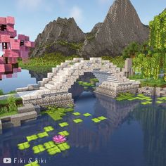 Minecraft Oasis Build, Small Simple Minecraft Builds, Minecraft Dog Bed Designs, Cherry Blossom Bakery Minecraft, Fairytail Minecraft Builds, Minecraft Business Building, Minecraft Mushroom Mansion, Arch Bridge Minecraft, Minecraft Hideout