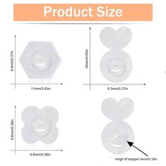 the product size guide for each product