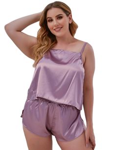 Light Purple Silk-like Plus Size Pajama Set Purple Silk Pajamas, Set Plus Size, Plus Size Pajamas, Clothing Plus Size, Purple Silk, Silk Pajamas, Plus Size Clothing, Light Purple, Size Clothing