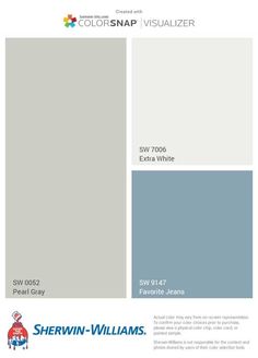 the color scheme for sheryln williams's paint swatches is shown in blue and