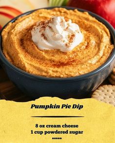 pumpkin pie dip in a bowl with graham crackers