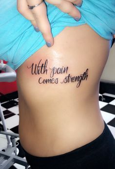 a woman's stomach with the words, truth doesn't come strength written on it