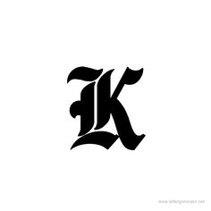 the letter k is made up of letters that are black and white, with an uppercase