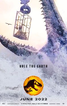 a movie poster for the upcoming godzilla film, which features an image of a dragon in a cage