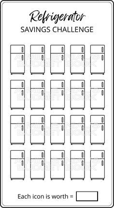 a worksheet with the words refpenator savings challenge written in black and white