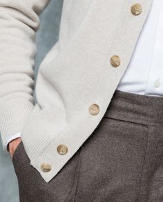 Experiment with varying textures to create a visual and tactile contrast that will take your style game to the next level. #piniparma #newcollection #wintercollection #hiver #menswear #menslooks #styletip #mensstyle #madeinitaly #italiancraft Flannel Trousers, Polo Cardigan, Beige Cardigan, Simple Shirts, Capsule Collection