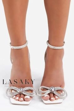 Lasaky - Elegant Stiletto Sandal with Embellished Buckle and Sparkling Rhinestone Detail. Buckle Outfits, Dressing Style, Square Head, Stiletto Sandals, Buckle, Sparkle, Sandals, Square, Leather