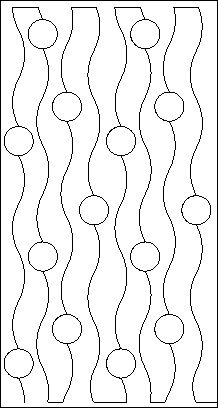 a black and white line drawing with circles on it, in the shape of wavy lines