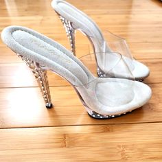 Never Worn, Brand Spanking New, Size 9 Nothing Wrong W The Shoe Just Buy Too Many. Rhinestones, 5 Inch Heel, Steep Arch 5 Inch Heels, High Heel, Arch, High Heels, Women Shoes, Heels, Silver, Women Shopping