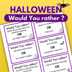 halloween would you rather be in the family? - printables for kids and adults