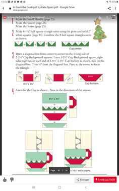 the instructions for how to make an origami christmas tree