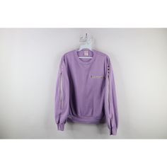 Vtg 70s Streetwear Womens Large Blank Zippered Crewneck Sweatshirt Purple USA Womens Sweater Discoloring on sleeves. USA made. Musty scent Womens size Large Measurements are: 21.5 inches underarm to underarm 23.5 inches top to bottom Purple Acrylic US Shipping is FREE, Canada is $15 and International is $24 Check out my other items in my store! Y528 Vintage Tops With Ribbed Cuffs For Spring, Vintage Ribbed Cuffs Top For Spring, Vintage Purple Winter Tops, Purple Retro Top With Relaxed Fit, Vintage Purple Sweatshirt For Fall, Vintage Purple Relaxed Fit Tops, Retro Purple Long Sleeve Sweater, Purple Vintage Sweatshirt For Fall, Vintage Purple Long Sleeve Tops