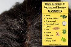 Best remedies to prevent and remove dandruff easily at home - Cure dandruff with natural ingredients like Neem, Curd, Orange peel, Henna, Aloe vera etc #remedies #HairCare #Dandruff Haircare Dandruff, Beauty Spells, Hair Remedies For Growth, Fenugreek Seeds, Orange Peel, Dandruff