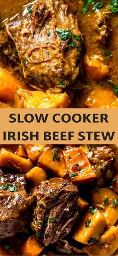 slow cooker irish beef stew with carrots and potatoes