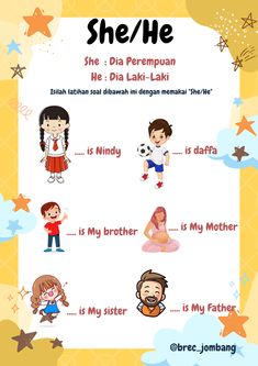 the poster shows different types of children's names and their meanings, with stars in the background