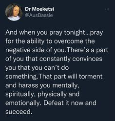 a tweet that reads, and when you pray tonight pray for the ability to overcome