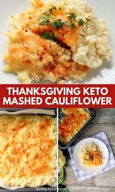 this thanksgiving keto mashed cauliflower casserole is the perfect side dish for dinner