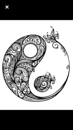 a black and white drawing of the letter s with swirly designs on it's sides