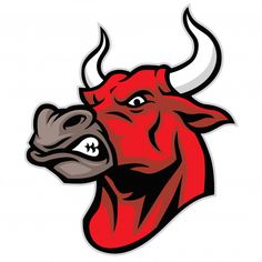 a bull with horns on it's head is shown in this logo for the chicago bulls