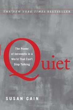 a book cover with the words quiet written in red on it and an orange arrow pointing to