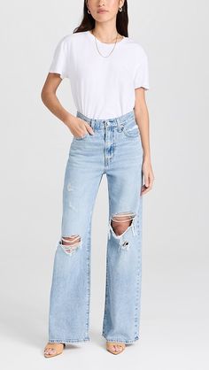 Levi's Ribcage Wide Leg Jeans | Shopbop Levi's Distressed Bottoms For Fall, Levi's Distressed Casual Jeans, Levi's Casual Distressed Jeans, Levi's Distressed High Rise Jeans, Levi's Distressed Light Wash Jeans, Levi's Ripped Straight Leg Jeans, Levi's Light Wash Distressed Jeans, Levi's Casual Ripped Jeans, Trendy Ripped Levi's Jeans