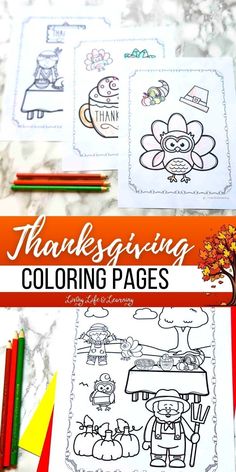 thanksgiving coloring pages with colored pencils and markers