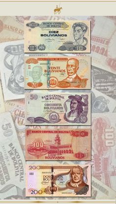 the different types of currency are shown in this image