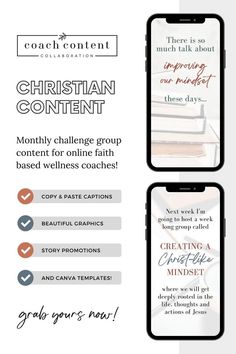 the front and back cover of an iphone with text that reads christian content