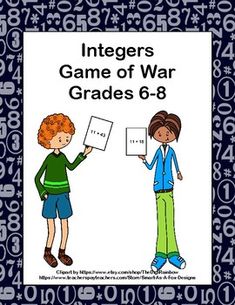 Review integer addition and subtraction with this fun game of war!. This can be played by pairs or in small groups. This makes a great math station as well. The students work collaboratively to determine which of their cards has the highest value while trying to win the game. 
 Included: 
45 cards (to be copied with logo on back) 
Directions to the students
Directions to the teachers including a sheet for printing the cards
An extra set of blank cards for you to customize the game. Integer Games, Math Station, Subtraction Games, Math 8, 4 Grade, Station Activities, Homeschool Lesson, Grade 6, Math Stations