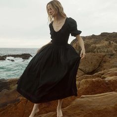 In a soft, lightweight blend of organic cotton and viscose, the Ischia Dress—a Favorite Character that made its debut in Spring 2021 and remains a bestseller—features double-puffed elbow-length sleeves and a scoop neckline accented with a functional center tie. A smocked bodice gives way to a full, ankle-grazing skirt, while a waist tie allows you to adjust the fit. Petite ruffles adorn the sleeve cuffs and neckline. Delicate Lingerie, Wishlist 2024, Trendy Jackets, Casual Day Dresses, Cotton Blends Dress, Apartment Style, Vintage Inspired Dresses, Summer 24, Vacation Dresses