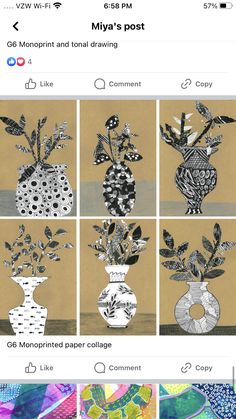 an instagram page with different vases and flowers in them on the same page