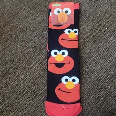 Sesame Street Elmo Faces Cushion Socks Black New With Tags Great For Upcoming Holiday Season!!!!! Bundle And Save With My Other Listings!!!!! Stock: Green123123(4) Cute Black Non-slip Socks, Cute Black Cotton Socks, Fun Black Cotton Socks, Playful Black Cotton Socks, Playful Black Non-slip Socks, Street Accessories, Sesame Street Elmo, Baked Eggplant, Sesame Street