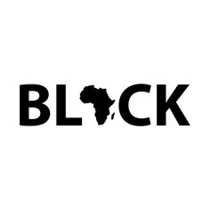 the word block is written in black on a white background with an african map behind it