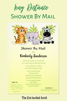 the zoo distance shower by mail for kimbery sandelson, featuring an elephant and tiger