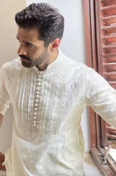 Wahaj Ali Kurta Design, Wahaj Ali Pics In Kurta, Wahaj Ali Pics, Pakistani Wallpaper, Men's Outfits By Pattern, Boys Kurta Design, Stylish Men Wear