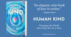 a book cover with the words human kind on it and an image of a blue background