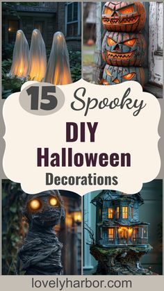 15 Spooky Diy Halloween Decorations You Must See Diy Witchy Halloween Decorations, Easy Haunted House Ideas, Diy Halloween Ghost Decorations, Easy Haunted House, Halloween Lanterns Diy, Spooky Diy Halloween Decor, Creepy Candles, Halloween Decorations Ideas, Spooky Diy