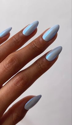 Baby Blue Chrome Nails, Baby Blue Chrome, Ongles Baby Blue, Blue Chrome Nails, Blue Chrome, Classy Nails, Pinterest Pin, Chic Nails, Short Acrylic Nails