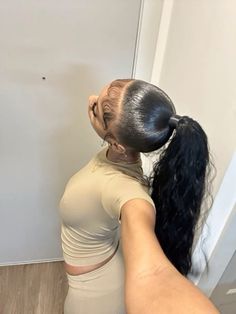 Perm Hair, Sleek Ponytail Hairstyles, Nurse Aesthetic, Cute Ponytails, Black Ponytail Hairstyles, Quick Braided Hairstyles, Mixed Hair