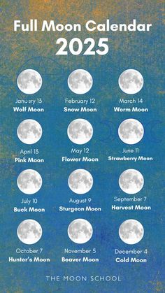 the full moon calendar is shown in blue