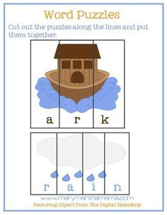 the word puzzles for children to learn how to read letters and numbers, including an image of