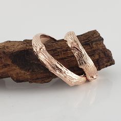 Twig Wedding Band Set: Available in Silver, Yellow, White, or Rose Gold, Set of Two Branch, Hand sculpted by Dawn Vertrees ●Ring One as NO Leaves (unisex/his/hers) ●Ring Two has Leaves (unisex/his/hers) ●●Etsy only allows for 1 ring size selection, please add a note at checkout to let us know the additional size and for which ring. Thank you! NOTE: This is for (2) Leaf & Twig Branch Solid Gold Wedding Bands. Each ring is Made-to-Order in the sizes needed. Material: 14k White, Yellow, & R Leaf Rings, Twig Wedding Band, Unisex Rings, Rings Hand, Twig Branch, Twig Engagement Ring, Leaf Ring, Wedding Band Sets, Unisex Ring