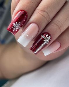 Christmas Nails 2025, Nails Navidad, Navidad Nails, Pretty Nail Art Designs, Nail Swag, Uñas Acrilicas, Dipped Nails