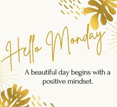 a beautiful day begins with a positive mindset - hello monday greeting card for friends