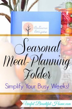 seasonal meal planning folder with text overlay