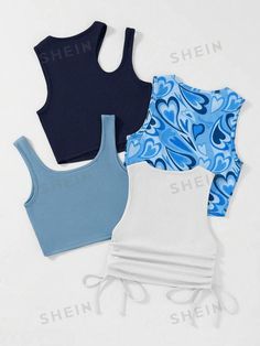 Women's & Men's Clothing, Shop Online Fashion Purple Curtains, Matcha Smoothie, Belly Shirts, Blouse Casual Fashion, Heart Letter, Colorful Crop Tops, Top Shein